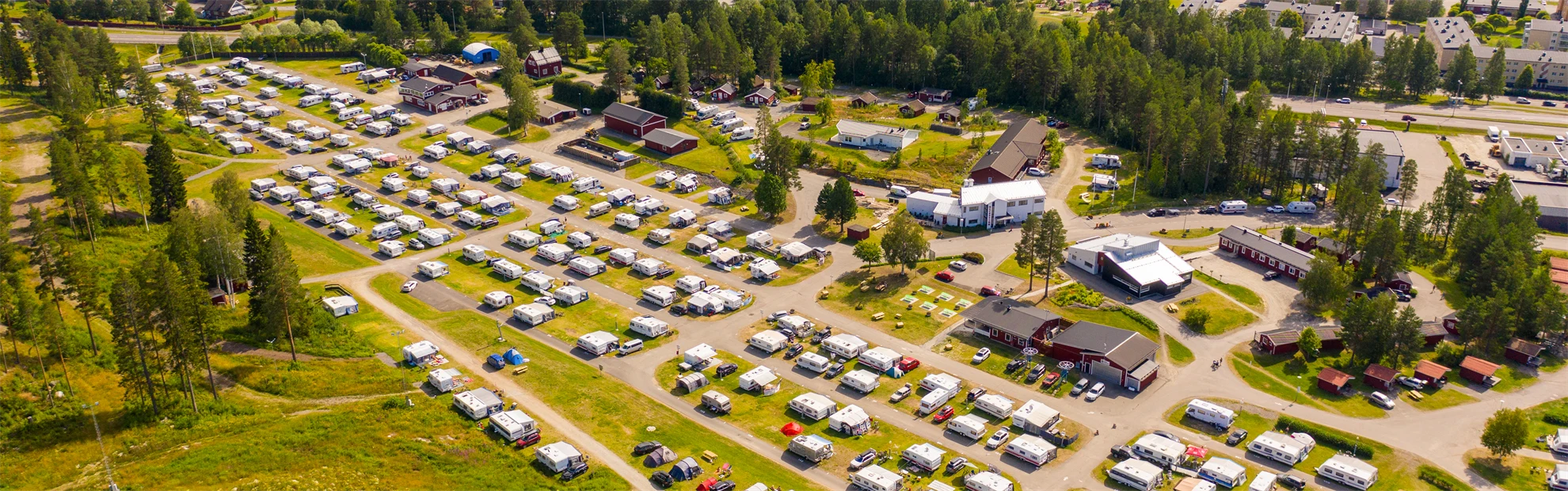 Flygbild över campingen