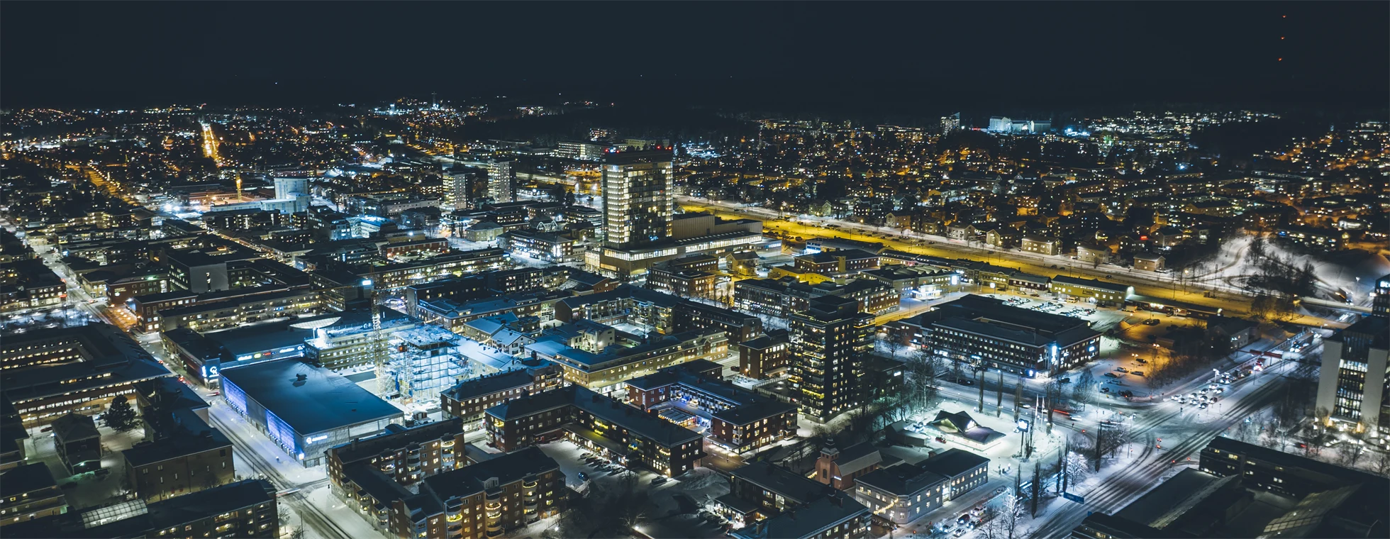 Flygbild över Skellefteå