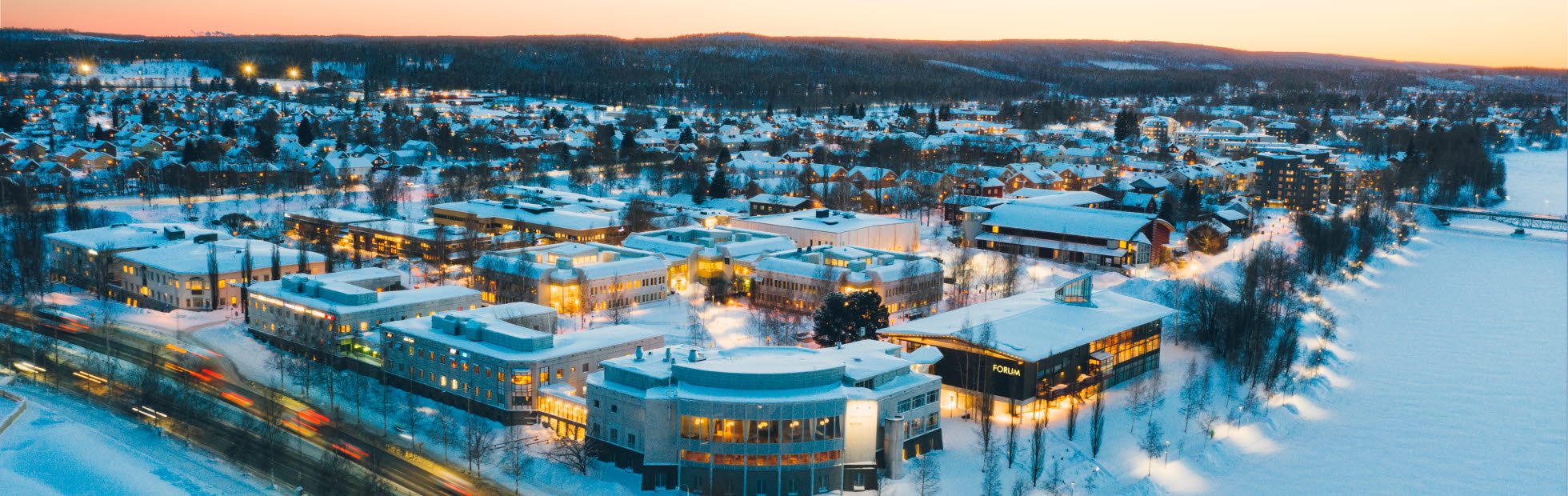 Flygbild över Campus Skellefteå