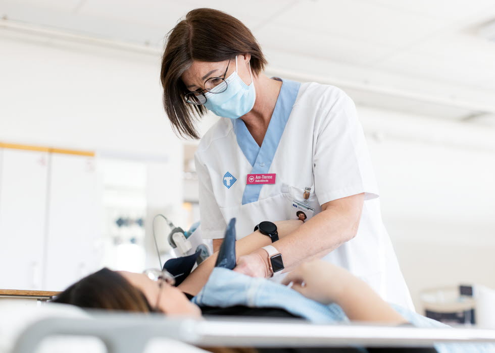 Nurse giving care to a patient