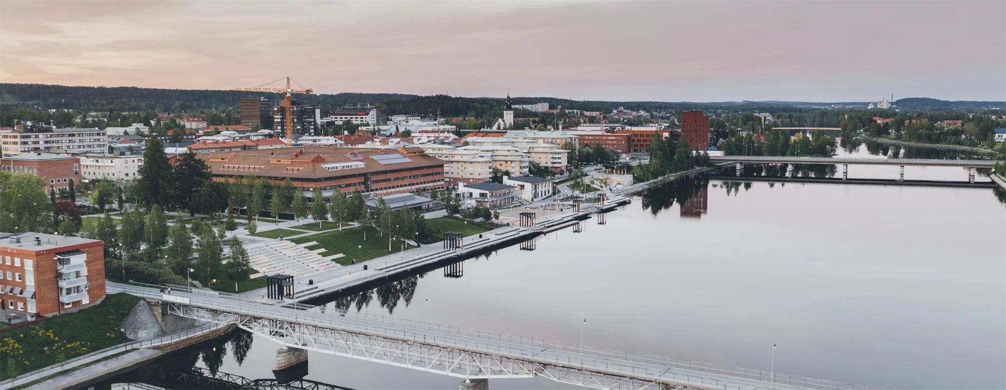 Sun setting over Skellefteå